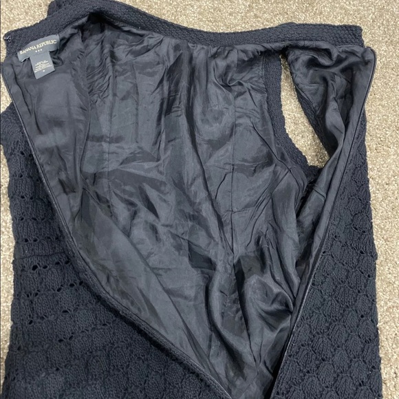 Banana Republic Maxi Sleeveless Black Sweater Dress, Crochet Lined Size 6 - Picture 12 of 15